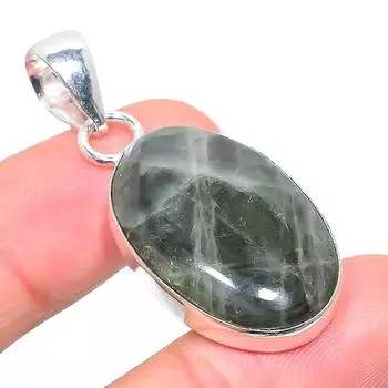 Подвеска из стерлингового серебра 925 пробы с натуральным аквамарином ручной работы 1,89 дюйма h5L99