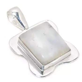 Подвеска из стерлингового серебра 925 пробы с натуральным радужным лунным камнем размером 1,73 дюйма l1v87