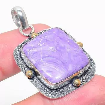 Подвеска из стерлингового серебра 925 пробы с натуральной медью и синей бирюзой, 1,77 дюйма, c9i74