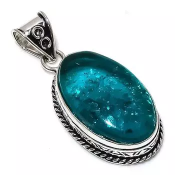 Подвеска из стерлингового серебра 925 пробы с натуральным индиколитом и турмалином размером 1,97 дюйма d5D85