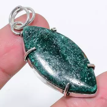 Подвеска из стерлингового серебра 925 пробы с натуральным малахитом ручной работы 2,17 дюйма R1K28