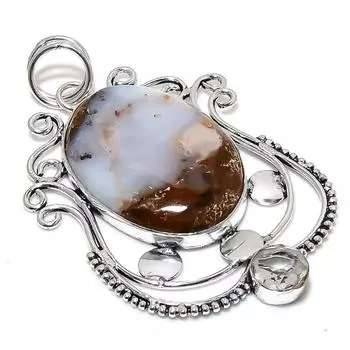 Подвеска из стерлингового серебра 925 пробы с натуральным болдер опалом ручной работы 2,99 дюйма Y5i05