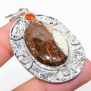 Подвеска из стерлингового серебра 925 пробы с натуральной дикой лошадью и драгоценным камнем гранатом 2,36 дюйма R7d00