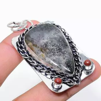 Подвеска из стерлингового серебра 925 пробы с натуральным марказитом ручной работы 2,48 дюйма y1f32