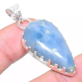 Подвеска из стерлингового серебра 925 пробы с натуральным опалом Owhyee ручной работы 1,77 дюйма p2E85