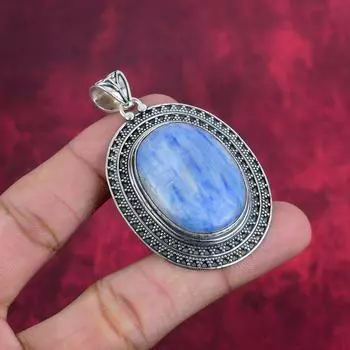 Подвеска из стерлингового серебра 925 пробы с кианитом, ювелирные изделия с подвеской из драгоценных камней ручной работы, подарки для жены, абсолютно новый кулон синий