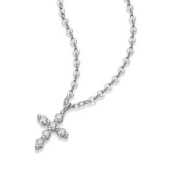 Подвеска из стерлингового серебра 925 пробы с муассанитом 0,12CTTW для женщин/мужчин 1,6 мм, ожерелье с крестом из бриллианта, пройти тест, очаровательные ювелирные изделия CHINA