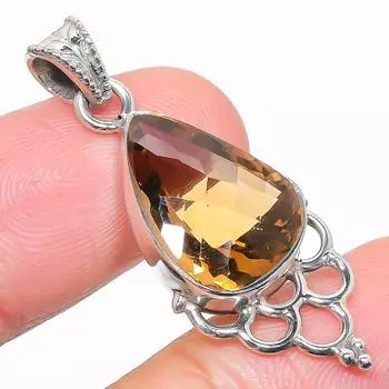 Подвеска из стерлингового серебра 925 пробы с натуральным цитрином, ручная работа, 1,50 d3T05