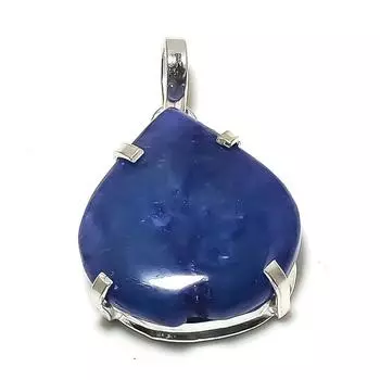 Подвеска из стерлингового серебра 925 пробы с натуральным синим ониксом ручной работы 1,58 дюйма L1n59