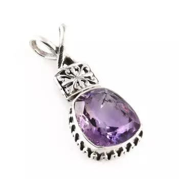 Подвеска из стерлингового серебра 925 пробы с натуральным аметистом 1,3 h6W85