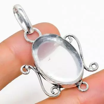 Подвеска из стерлингового серебра 925 пробы с натуральным белым топазом ручной работы 1,77 дюйма I7u93