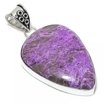 Подвеска из стерлингового серебра 925 пробы с натуральным пурпуритом ручной работы 2,44 дюйма d6z19