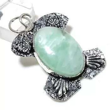 Подвеска из стерлингового серебра 925 пробы с натуральным аквамарином ручной работы 2,17 дюйма z5i07