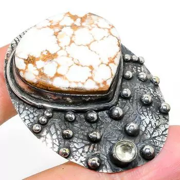 Подвеска из стерлингового серебра 925 пробы с натуральной дикой лошадью и цитрином, 1,97 дюйма, J7b57