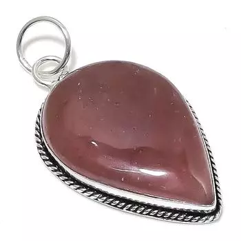 Подвеска из стерлингового серебра 925 пробы с натуральным клубничным кварцем 2,56 дюйма Y1g55