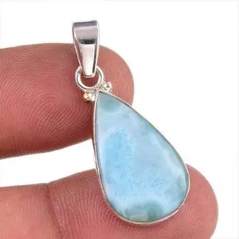 Подвеска из стерлингового серебра 925 пробы с драгоценным камнем Natural Republic Larimar 1,25 m3J24