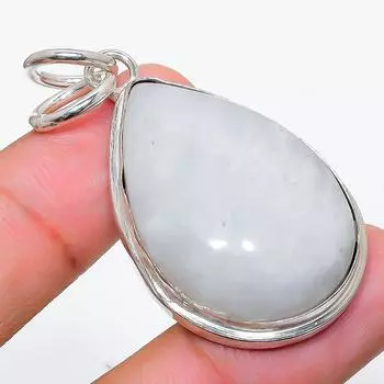 Подвеска из стерлингового серебра 925 пробы с натуральным радужным лунным камнем размером 1,97 дюйма t4v66