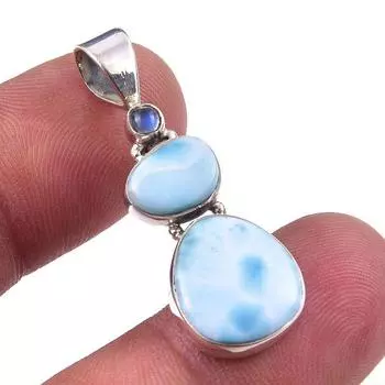 Подвеска из стерлингового серебра 925 пробы с ларимром Natural Republic, лунным камнем, 1,50 дюйма N5D03
