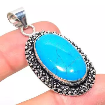 Подвеска из стерлингового серебра 925 пробы с натуральным бирюзовым камнем Santa Rosa 2,09 дюйма G1N49