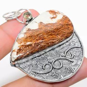 Подвеска из стерлингового серебра 925 пробы с натуральным лимонным хризопразом и цитрином 2,56 дюйма M2F69