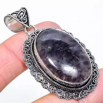 Подвеска из стерлингового серебра 925 пробы с натуральным солнечным камнем и драгоценным камнем Лолит 2,29 дюйма r2P31