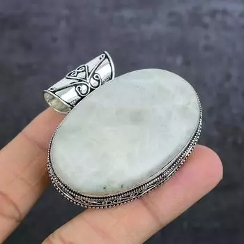 Подвеска из стерлингового серебра 925 пробы с натуральным аквамарином 1,85 дюйма u5W11