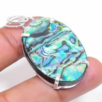 Подвеска из стерлингового серебра 925 пробы с ракушкой абалон 1,89 дюйма t1f37