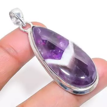 Подвеска из стерлингового серебра 925 пробы с аметистом и шевроном 2,17 дюйма y9y70