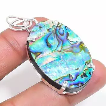 Подвеска из стерлингового серебра 925 пробы с ракушкой абалон 1,97 дюйма T1A83