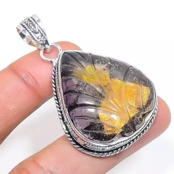 Подвеска из стерлингового серебра 925 пробы с натуральным аметрином 2,09 дюйма D7I77