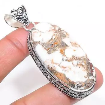 Подвеска из стерлингового серебра 925 пробы с натуральным диким конем 2,56 дюйма K0b63