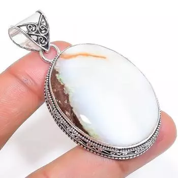 Подвеска из стерлингового серебра 925 пробы с натуральным хризопразом 2,29 дюйма G3B24