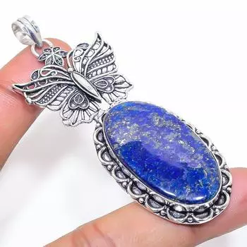Подвеска из стерлингового серебра 925 пробы с натуральным лазуритом 3,19 дюйма i8a57