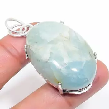 Подвеска из стерлингового серебра 925 пробы с натуральным аквамарином 2,01 дюйма p4C10