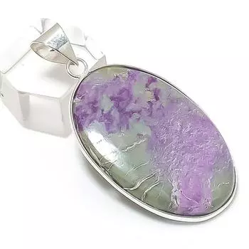 Подвеска из стерлингового серебра 925 пробы с драгоценным камнем пурпуритом 1,97 дюйма P0C22