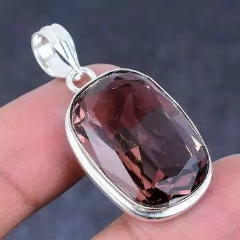 Подвеска из стерлингового серебра 925 пробы с драгоценным камнем морганит 1,65 дюйма o0q16