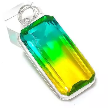 Подвеска из стерлингового серебра 925 пробы с двухцветным турмалином и драгоценным камнем 2,17 дюйма k4y90