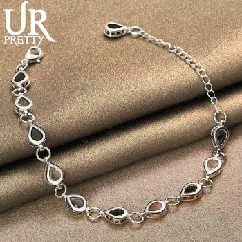 Подвеска из стерлингового серебра 925 пробы с цирконием класса ААА, браслет из цветного циркония, модные свадебные украшения 20CM