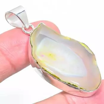 Подвеска из стерлингового серебра 925 пробы с натуральным кварцем и солнечным светом, 2,09 дюйма, m4k83