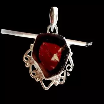 Подвеска из стерлингового серебра 925 пробы с натуральным красным арбузом и турмалином, Gift026