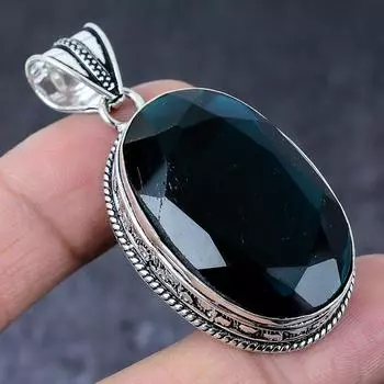 Подвеска из стерлингового серебра 925 пробы с натуральным индиколитом и турмалином ручной работы 2,17 дюйма L0A26