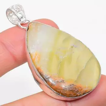 Подвеска из стерлингового серебра 925 пробы с натуральным оранжевым серафинитом 1,97 дюйма Z0f16