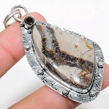 Подвеска из стерлингового серебра 925 пробы с натуральным камнем септериан и шпинелью 2,76 дюйма B4g33