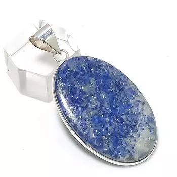 Подвеска из стерлингового серебра 925 пробы с натуральным лазуритом 1,97 дюйма O3w79