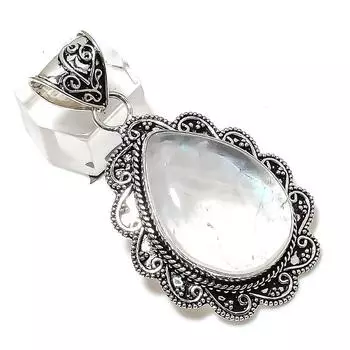 Подвеска из стерлингового серебра 925 пробы с натуральным кристаллом и кварцем ручной работы 2,29 дюйма l4v73