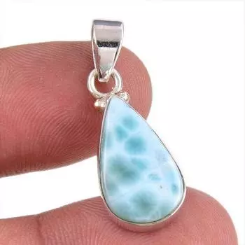 Подвеска из стерлингового серебра 925 пробы с драгоценным камнем Natural Republic Larimar 1,25 s3S33