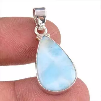 Подвеска из стерлингового серебра 925 пробы с драгоценным камнем Natural Republic Larimar 1,25 i2o67