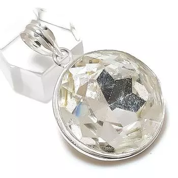 Подвеска из стерлингового серебра 925 пробы с белым топазом, 1,65 дюйма, C6W92