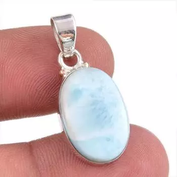 Подвеска из стерлингового серебра 925 пробы с драгоценным камнем Natural Republic Larimar 1,25 L0D40