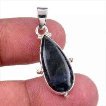 Подвеска из стерлингового серебра 925 пробы с натуральным драгоценным камнем Питерсит 1,25 дюйма S5H89